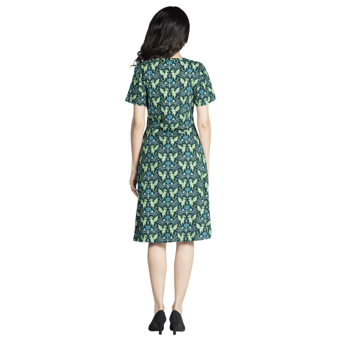 Dragons Damask A-Line Dress (No Waist Seam)