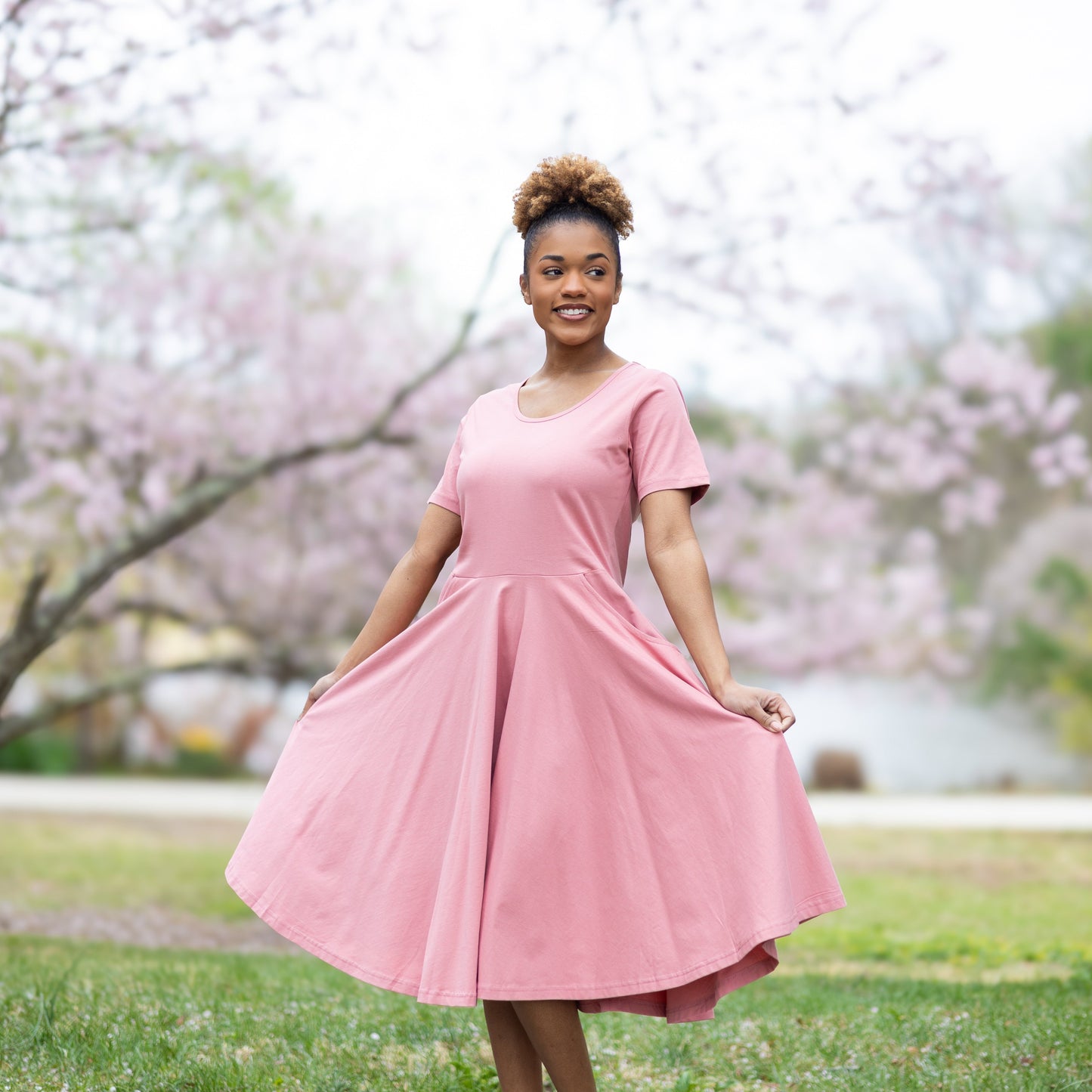 Dusty Rose Full Twirl Dress