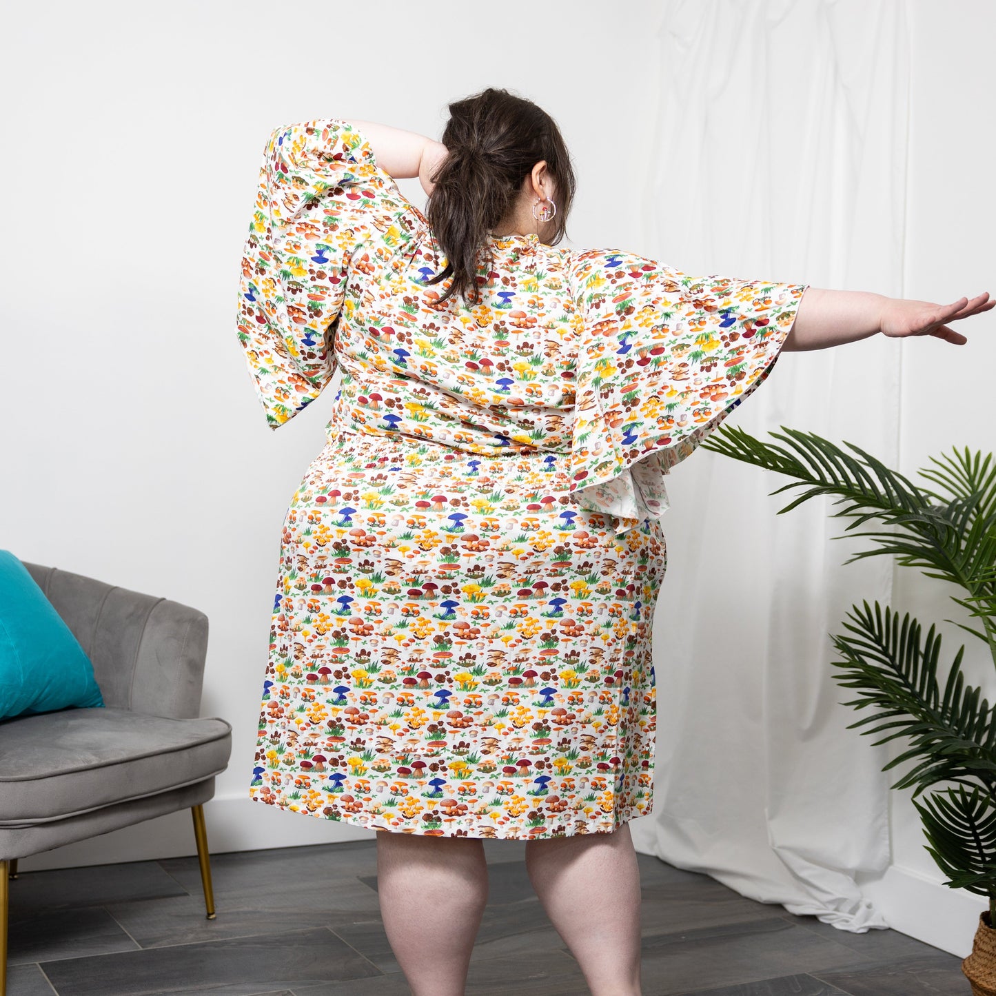 Mushrooms Smocked Waist Dress