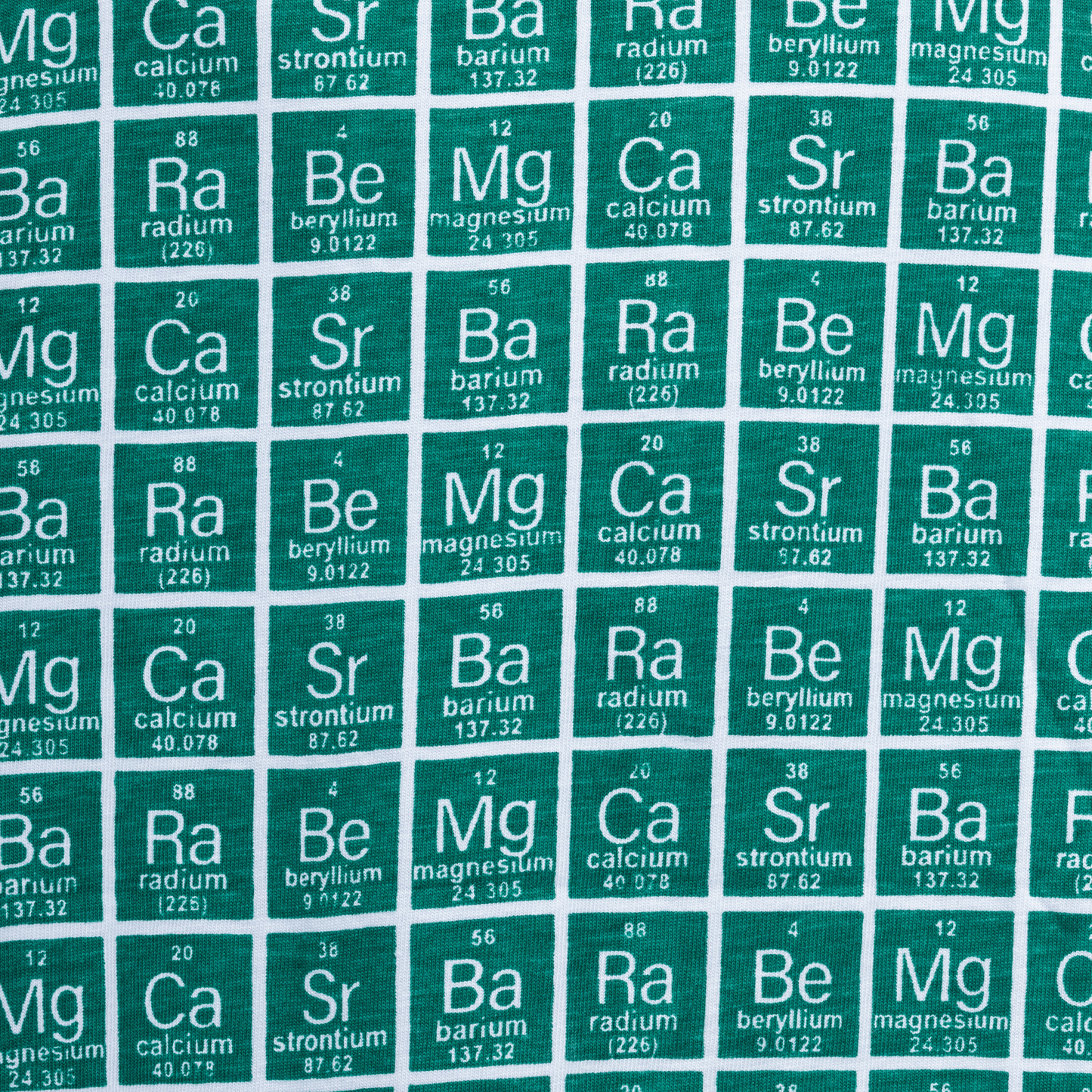 Periodic Table Alkaline-Earth Metals 3/4th Sleeves Midi Dress (With Waist Seam)