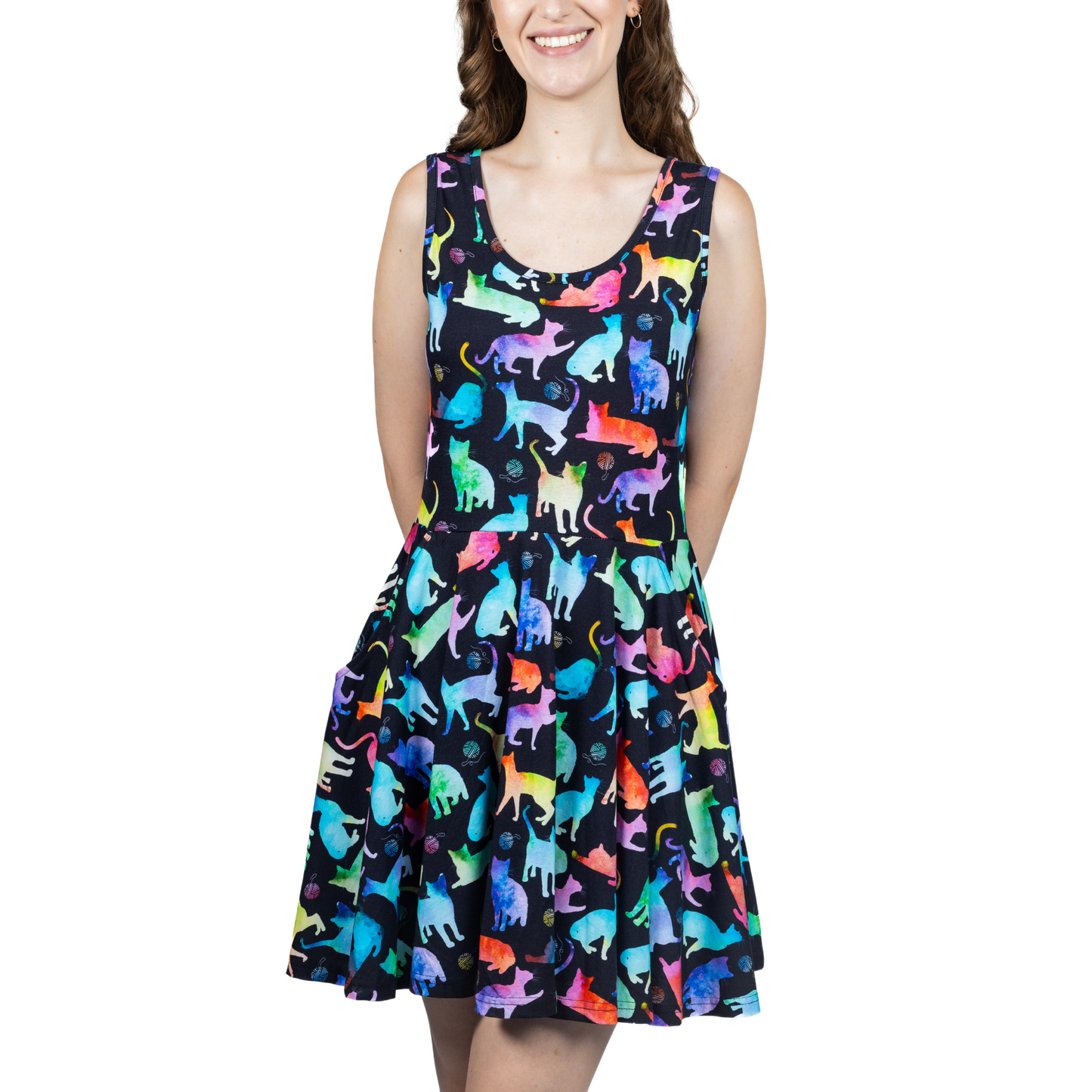 Rainbow Cats String Theory Skater Dress