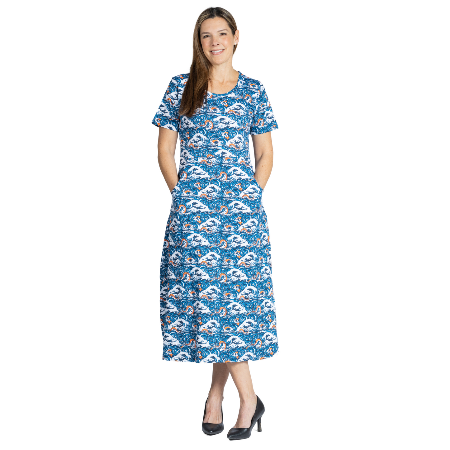 Release the Kraken Midi Dress (With Waist Seam)