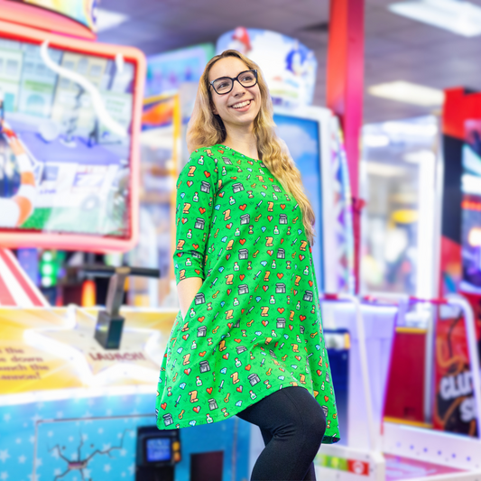 8-bit Adventure 3/4th Sleeves Long Tunic