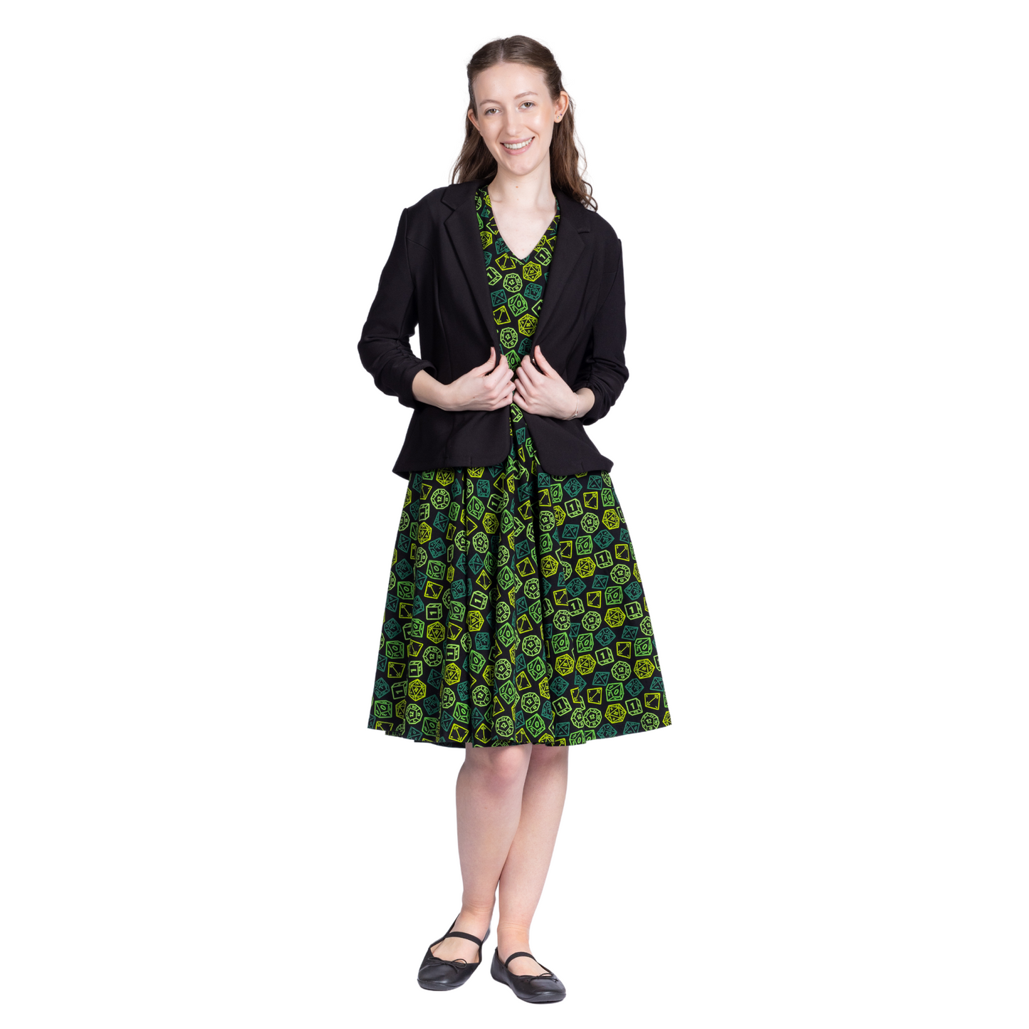 Green Dice Twirl Dress