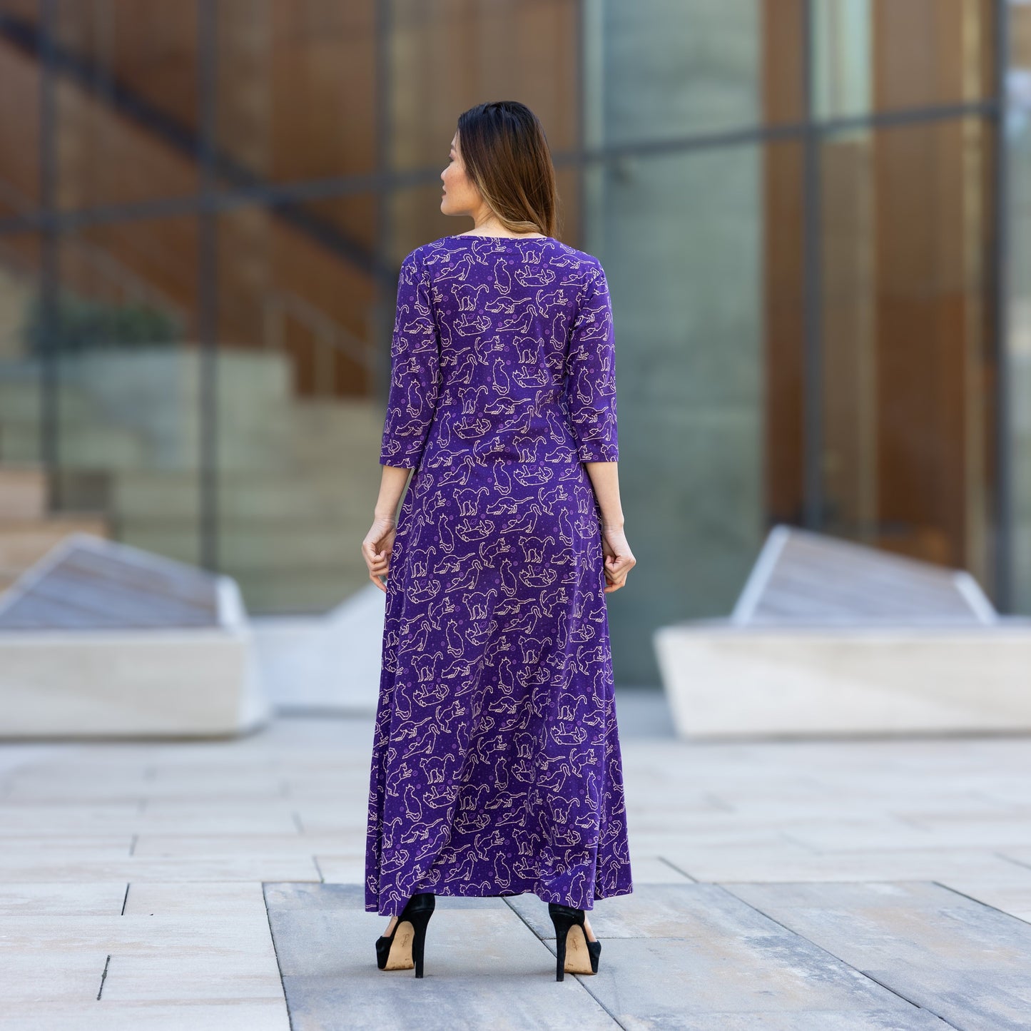 Cats Constellations Glow-in-the-Dark Maxi Dress