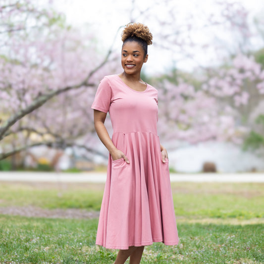 Dusty Rose Full Twirl Dress