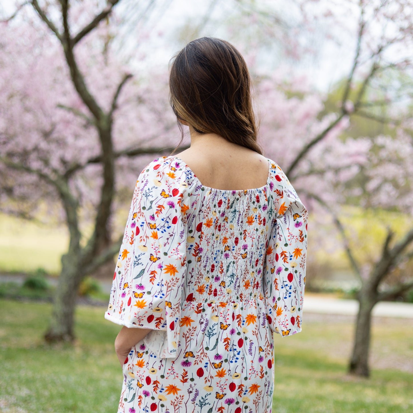 Wildflowers Flutter Sleeve Frill Dress