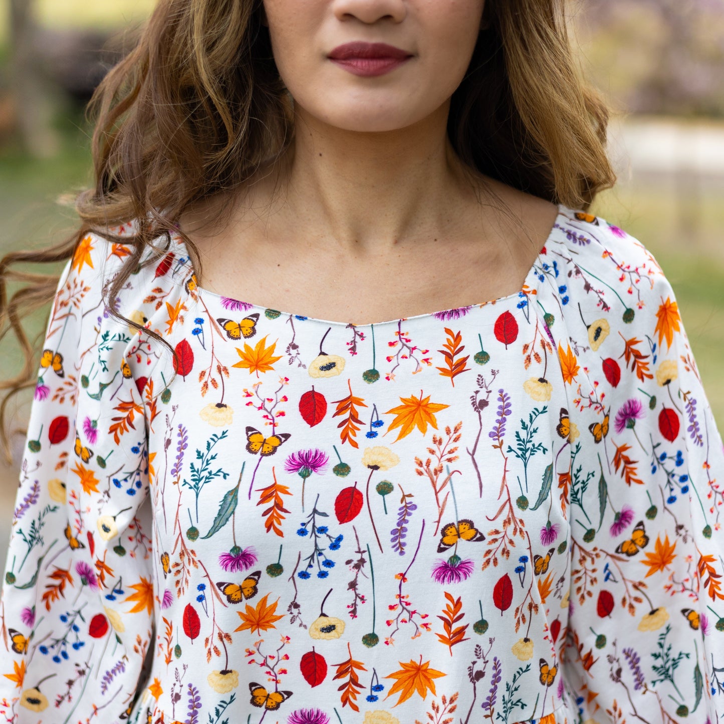 Wildflowers Flutter Sleeve Frill Dress