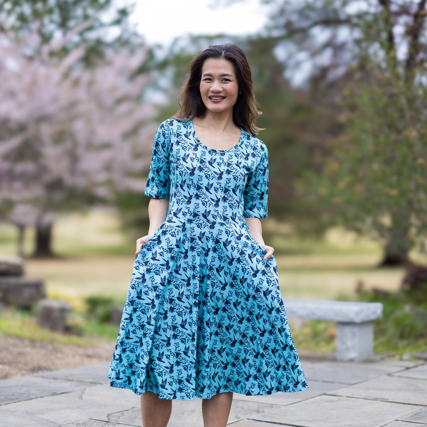 Hummingbirds Twirl Dress