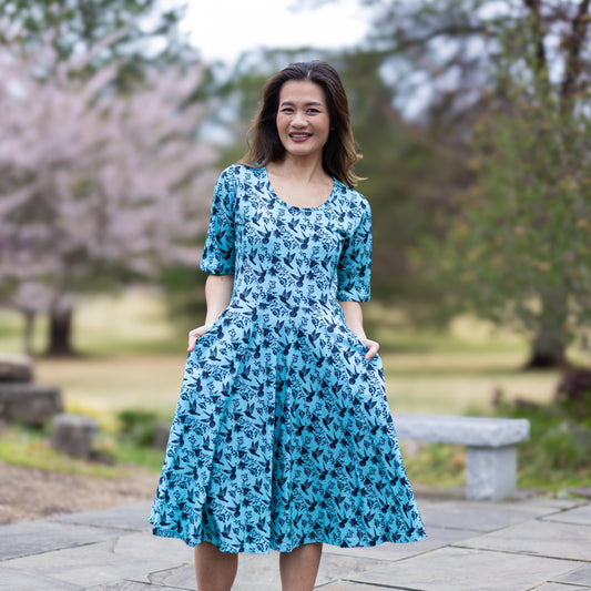 Hummingbirds Twirl Dress