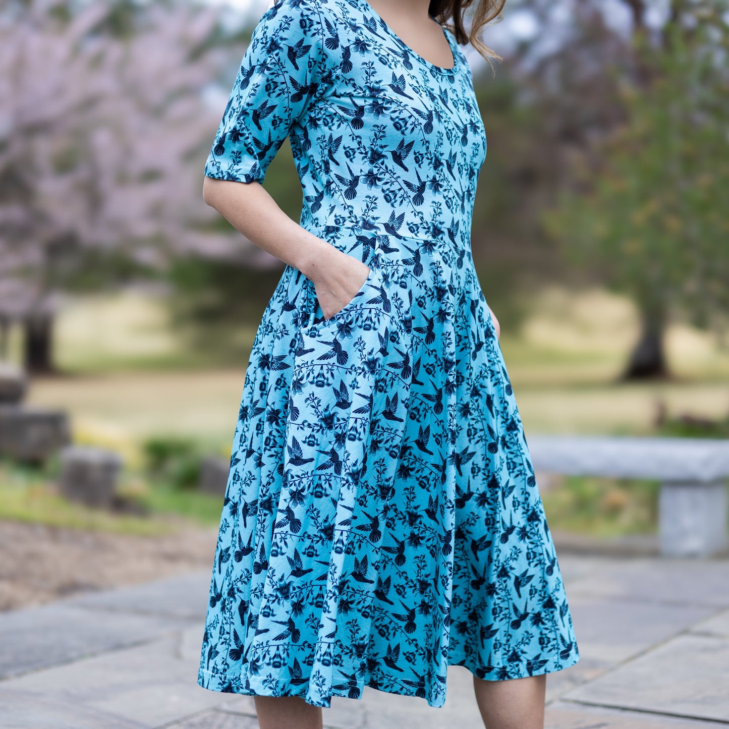 Hummingbirds Twirl Dress