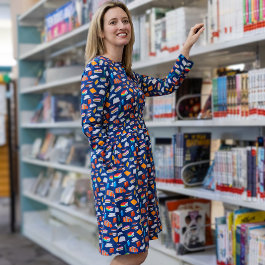 Magical Books Smocked Waist Dress