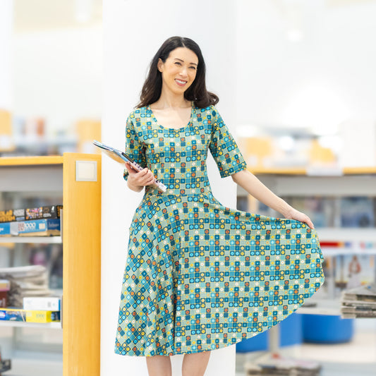 Mid-Century Modern Math Twirl Dress