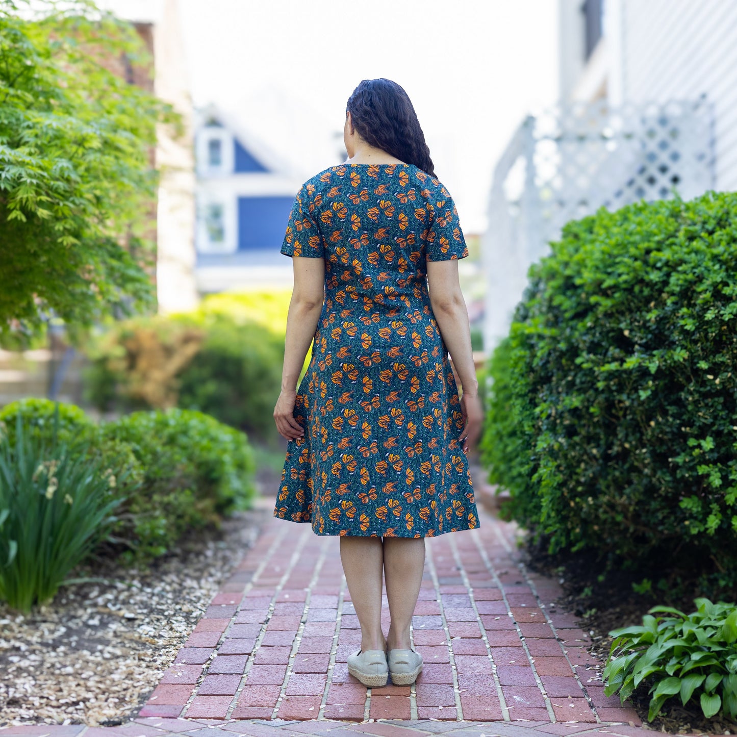 Monarch Butterflies A-Line Dress (No Waist Seam)