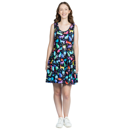 Rainbow Cats String Theory Skater Dress