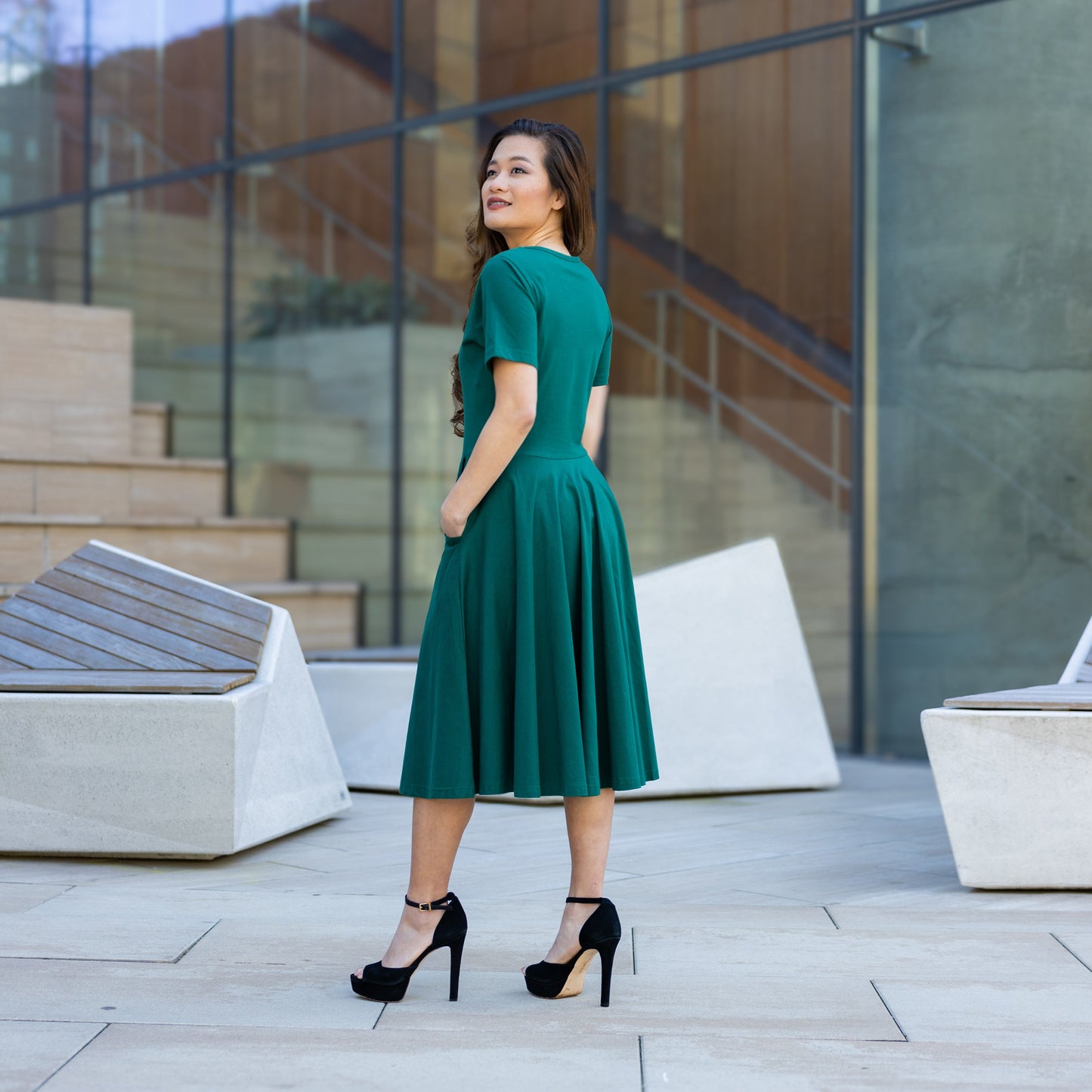 Rainforest Green Full Twirl Dress