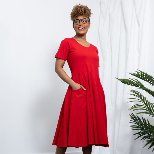 True Red Full Twirl Dress