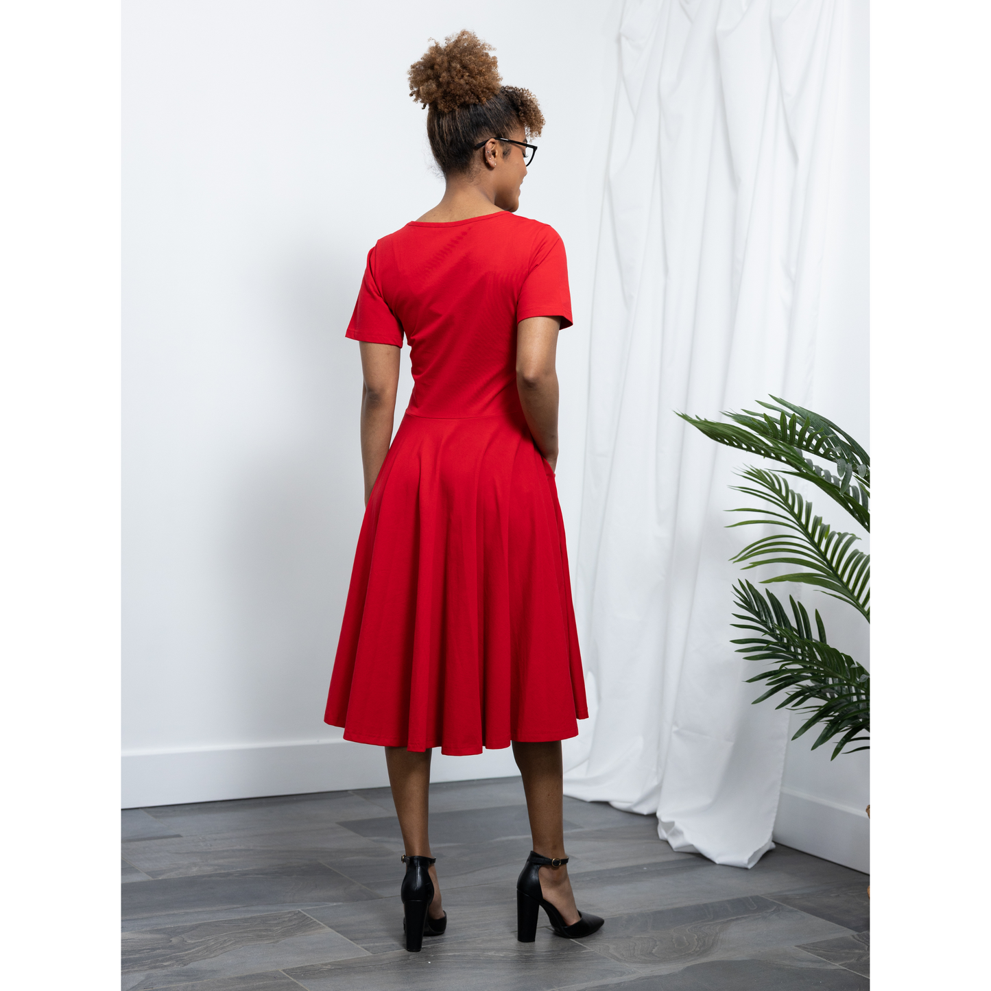 True Red Full Twirl Dress