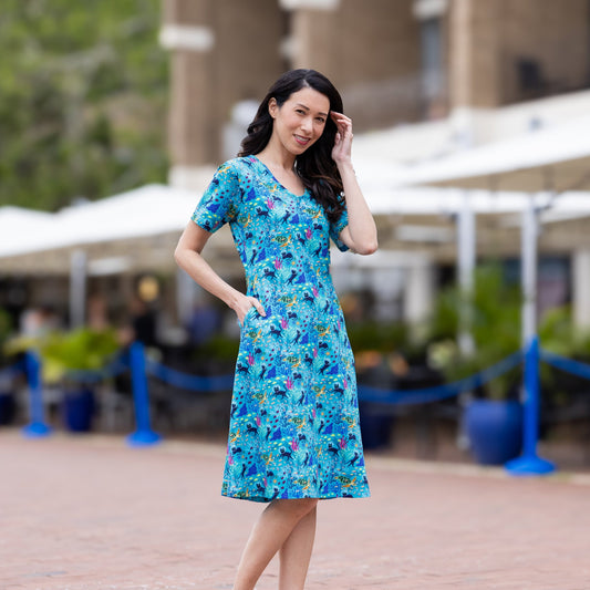 Seabed Exploration A-Line Dress (No Waist Seam)